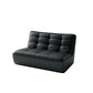 Armless Faux Leather Sofa Mid Century Modern Tufted Back Sofa 53"L x 37"W x 30"H Black Clearhalo 'furn' 'furn_sofas' 'Furniture' 'Living Room Furniture' 'Sofa' 'sofas' 7590815