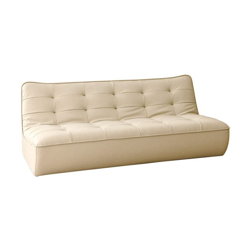 Armless Faux Leather Sofa Mid Century Modern Tufted Back Sofa Clearhalo 'furn' 'furn_sofas' 'Furniture' 'Living Room Furniture' 'Sofa' 'sofas' 7590816