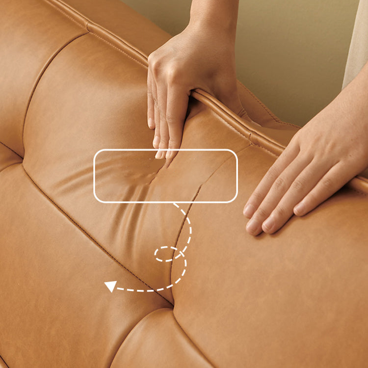 Armless Faux Leather Sofa Mid Century Modern Tufted Back Sofa Clearhalo 'furn' 'furn_sofas' 'Furniture' 'Living Room Furniture' 'Sofa' 'sofas' 7590818