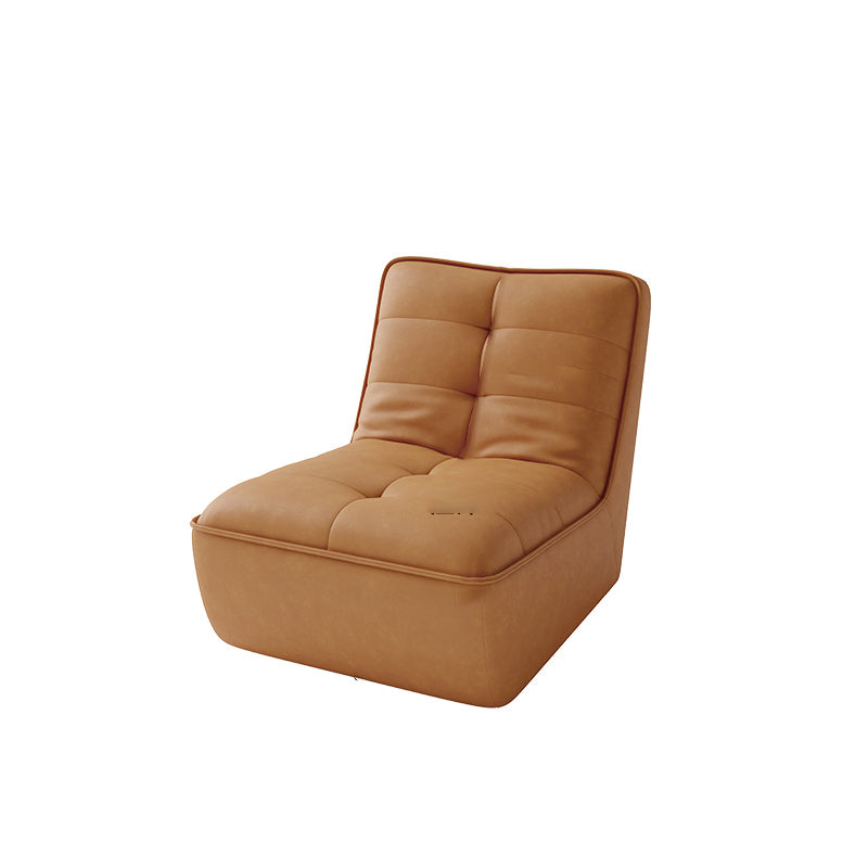 Armless Faux Leather Sofa Mid Century Modern Tufted Back Sofa 28"L x 37"W x 30"H Amber Clearhalo 'furn' 'furn_sofas' 'Furniture' 'Living Room Furniture' 'Sofa' 'sofas' 7590821