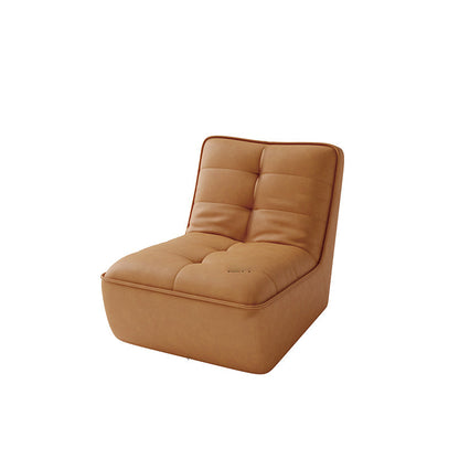 Armless Faux Leather Sofa Mid Century Modern Tufted Back Sofa 28"L x 37"W x 30"H Amber Clearhalo 'furn' 'furn_sofas' 'Furniture' 'Living Room Furniture' 'Sofa' 'sofas' 7590821