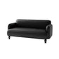 Contemporary Faux Leather Sofa for Living Room with Recessed Arm