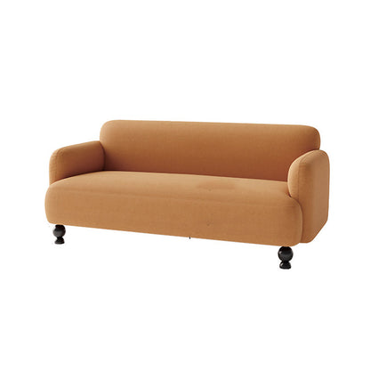 Contemporary Faux Leather Sofa for Living Room with Recessed Arm