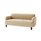 Contemporary Faux Leather Sofa for Living Room with Recessed Arm