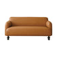Contemporary Faux Leather Sofa for Living Room with Recessed Arm