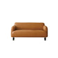 Contemporary Faux Leather Sofa for Living Room with Recessed Arm