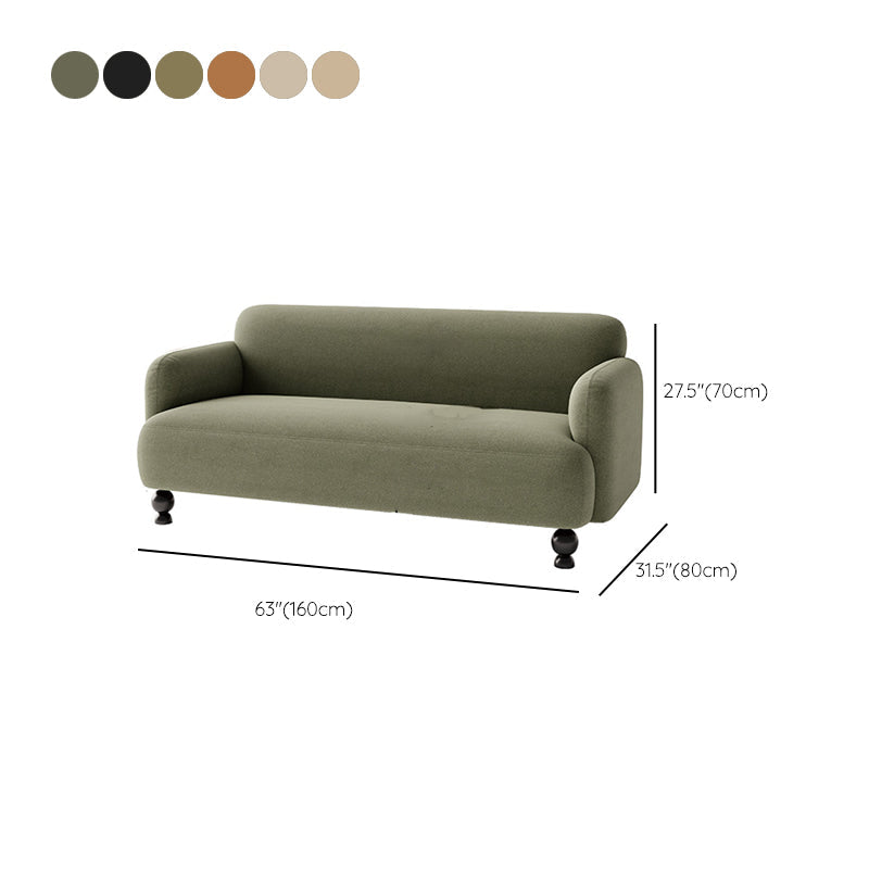 Contemporary Faux Leather Sofa for Living Room with Recessed Arm