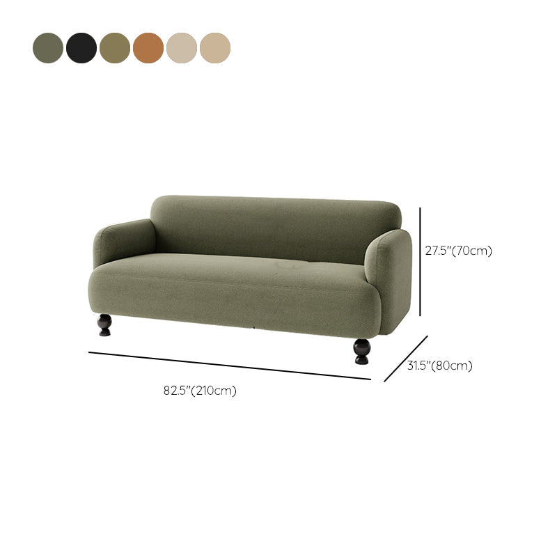 Contemporary Faux Leather Sofa for Living Room with Recessed Arm