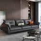 Mid Century Faux Leather Sectional Flared Arm Sectional Set in Black Clearhalo 'furn' 'furn_sectionals' 'Furniture' 'Living Room Furniture' 'Sectionals' 7590876