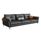 Mid Century Faux Leather Sectional Flared Arm Sectional Set in Black Oversized 3-Seater Sofa Latex Clearhalo 'furn' 'furn_sectionals' 'Furniture' 'Living Room Furniture' 'Sectionals' 7590877