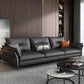 Mid Century Faux Leather Sectional Flared Arm Sectional Set in Black Clearhalo 'furn' 'furn_sectionals' 'Furniture' 'Living Room Furniture' 'Sectionals' 7590878