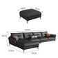 Mid Century Faux Leather Sectional Flared Arm Sectional Set in Black Clearhalo 'furn' 'furn_sectionals' 'Furniture' 'Living Room Furniture' 'Sectionals' 7590885