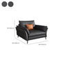 Mid Century Faux Leather Sectional Flared Arm Sectional Set in Black Clearhalo 'furn' 'furn_sectionals' 'Furniture' 'Living Room Furniture' 'Sectionals' 7590888
