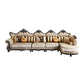 Traditional Slipcovered Cushions Sectionals & Chaise Tufted Rolled Arm Sectional Sofa