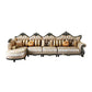 Traditional Slipcovered Cushions Sectionals & Chaise Tufted Rolled Arm Sectional Sofa