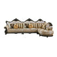 Traditional Slipcovered Cushions Sectionals & Chaise Tufted Rolled Arm Sectional Sofa