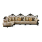 Traditional Slipcovered Cushions Sectionals & Chaise Tufted Rolled Arm Sectional Sofa