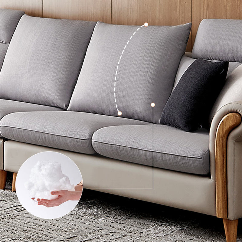 Sezionali di tessuto posteriore a cuscinetto svasato con un divano scandinavo con chaise