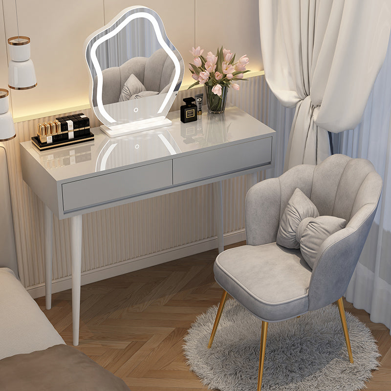 Contemporary Wooden Make-up Vanity in Grey/White With Drawer