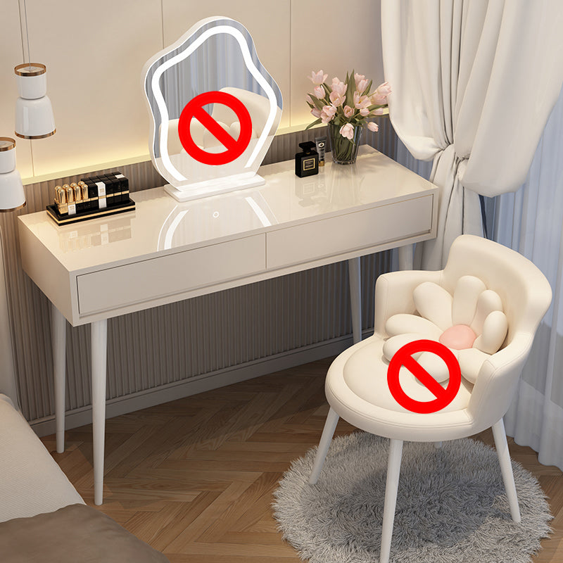 Contemporary Wooden Make-up Vanity in Grey/White With Drawer