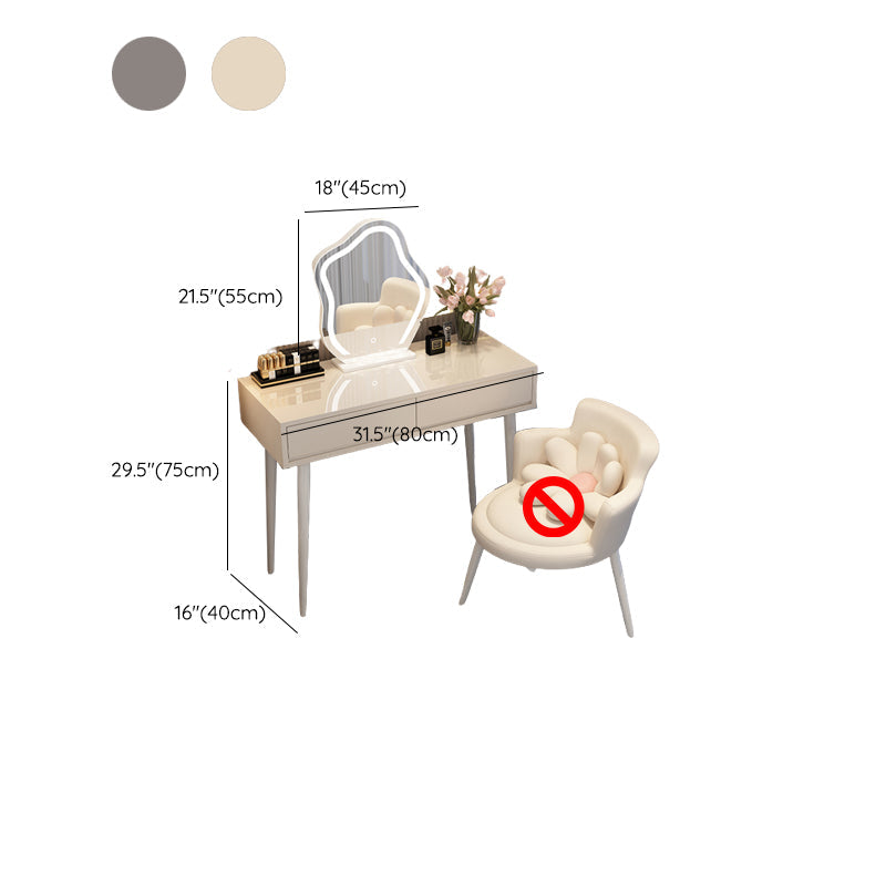 Contemporary Wooden Make-up Vanity in Grey/White With Drawer