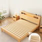 Panel Standard Bed in Natural Solid Wood Bed with Rectangular Headboard
