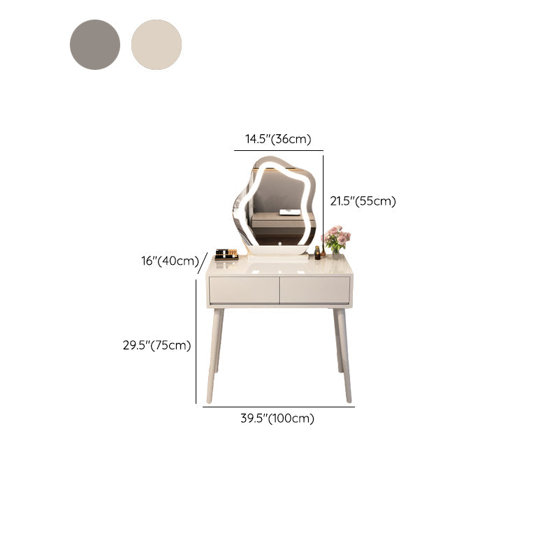 Tavolo da banco di vanità per trucco in legno contemporaneo con cassetti