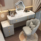 Modern Dressing Table with 6 Drawers and Stone Top in Solid Wood Frame