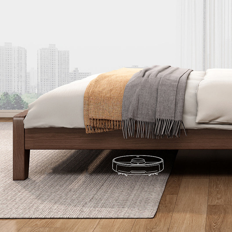 Massives Holzbett in braunem zeitgenössischen 31,49 "-B -Bett mit Kopfteil