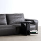 Mitte des Jahrhunderts modernes Sofa Leder -Quadratarmsofa in tiefem Grau