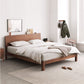Contemporary Panel Bed in Brown Solid Wood Bed with Rectangular Headboard