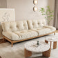 Scandinavian Settee Living Room White Tufted Armless Standard Seating
