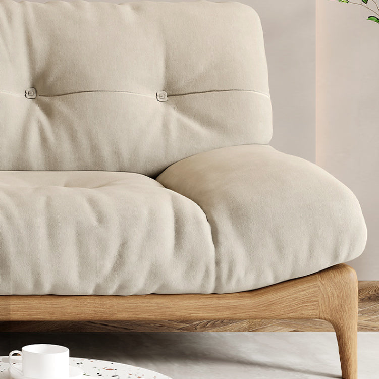 Scandinavian Settee Living Room White Tufted Armless Standard Seating Clearhalo 'furn' 'furn_sofas' 'Furniture' 'Living Room Furniture' 'Sofa' 'sofas' 7591526