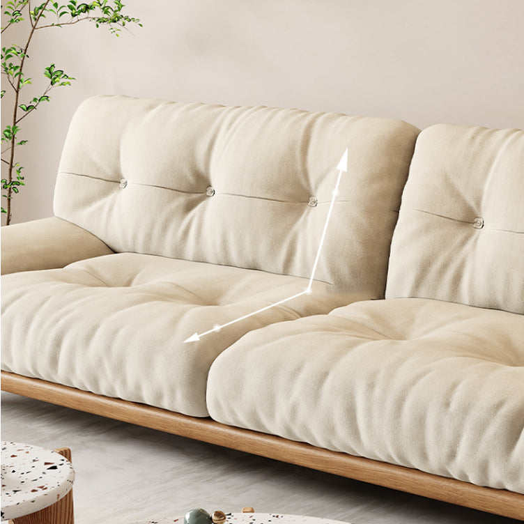 Scandinavian Settee Living Room White Tufted Armless Standard Seating