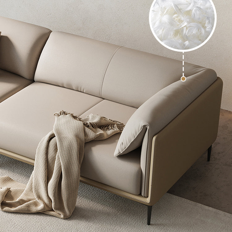 Scandinavian Settee White Living Room Pillow Top Arm Cushions Standard Sofa