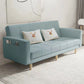 Scandinavian Seating Living Room Square Arm Biscuit Back Standard Settee Mint Green Tech Cloth Clearhalo 'furn' 'furn_sofas' 'Furniture' 'Living Room Furniture' 'Sofa' 'sofas' 7591554