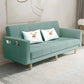 Scandinavian Seating Living Room Square Arm Biscuit Back Standard Settee Mint Green Cotton and Linen Clearhalo 'furn' 'furn_sofas' 'Furniture' 'Living Room Furniture' 'Sofa' 'sofas' 7591556
