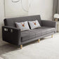 Scandinavian Seating Living Room Square Arm Biscuit Back Standard Settee Dark Gray Tech Cloth Clearhalo 'furn' 'furn_sofas' 'Furniture' 'Living Room Furniture' 'Sofa' 'sofas' 7591565