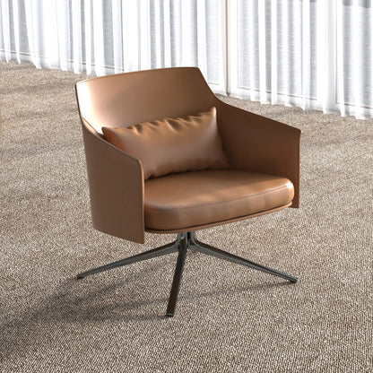 Glam Seating Genuine Leather Orange Cushions Square Arm Living Room Sofa