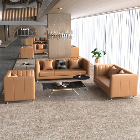 Glamourige Sitzgelegenheiten echtes Leder Orangenkissen Quadratarm Wohnzimmer Sofa