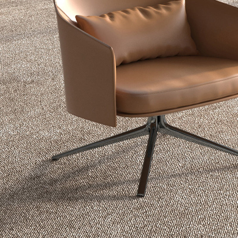 Glam Seating Genuine Leather Orange Cushions Square Arm Living Room Sofa