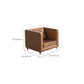 Glam Seating Genuine Leather Orange Cushions Square Arm Living Room Sofa