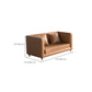 Glam Seating Genuine Leather Orange Cushions Square Arm Living Room Sofa