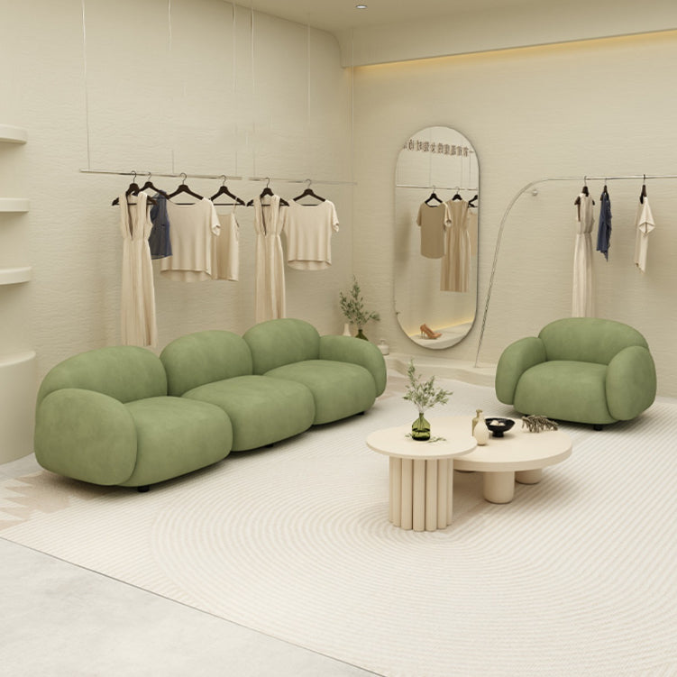 Scandinavian Sofa Fabric Cushions Square Arm Living Room Standard Seating