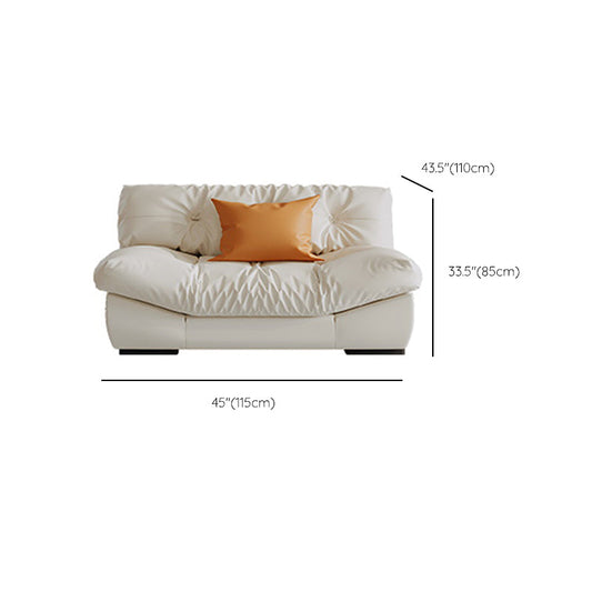 Skandinavische Sitzgelegenheiten weiß getuftetes Stoff Armless Wohnzimmer Standard Sofa