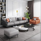 Scandinavian Sofa Faux Leather Gray Pillows Living Room Standard Seating