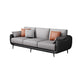 Scandinavian Sofa Faux Leather Gray Pillows Living Room Standard Seating