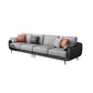 Scandinavian Sofa Faux Leather Gray Pillows Living Room Standard Seating