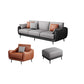 Scandinavian Sofa Faux Leather Gray Pillows Living Room Standard Seating