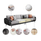 Scandinavian Sofa Faux Leather Gray Pillows Living Room Standard Seating